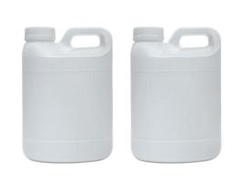 White plastic jerry can is isolated on a white background
