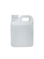White plastic jerry can is isolated on a white background photo