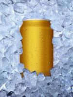 Cans of on ice background photo