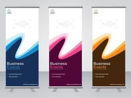 Business banner roll up set  standee banner template. vector