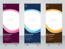 banner de negocios roll up set plantilla de banner standee. vector