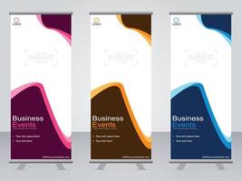 banner de negocios roll up set plantilla de banner standee. vector