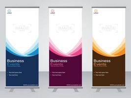 banner de negocios roll up set plantilla de banner standee. vector