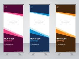 Business banner roll up set  standee banner template. vector