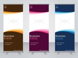 banner de negocios roll up set plantilla de banner standee. vector