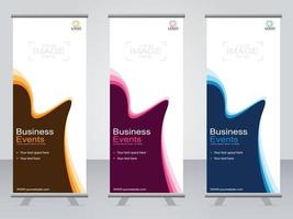 Business banner roll up set  standee banner template. vector