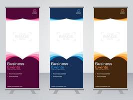 banner de negocios roll up set plantilla de banner standee. vector