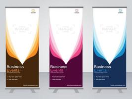 Business banner roll up set  standee banner template. vector