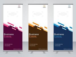 Business banner roll up set  standee banner template. vector