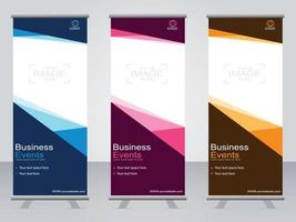 Business banner roll up set  standee banner template. vector