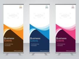 banner de negocios roll up set plantilla de banner standee. vector