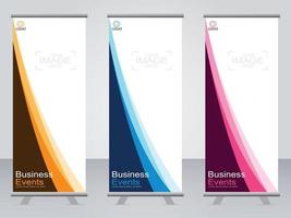 Business banner roll up set  standee banner template. vector