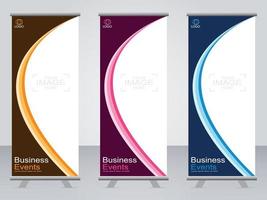 Business banner roll up set  standee banner template. vector