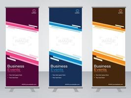 Business banner roll up set  standee banner template. vector