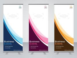 banner de negocios roll up set plantilla de banner standee. vector