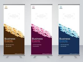 Business banner roll up set  standee banner template. vector