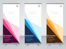 Business banner roll up set  standee banner template. vector