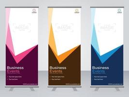 Business banner roll up set  standee banner template. vector