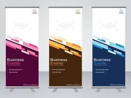 Business banner roll up set  standee banner template. vector