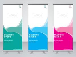 Business banner roll up set  standee banner template. vector