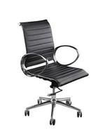 The office chair from black leather isolated on a white background photo