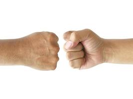 Man hand isolated on white background photo