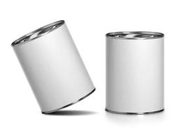 White Blank Tincan Metal Tin Can, Canned Food. Ready For Your Design photo