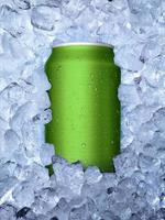 Cans of on ice background photo
