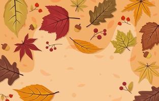 Fall Autumn Floral and Leaves Background vector