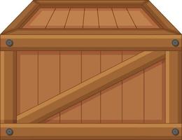 Caja de madera sobre fondo blanco. vector