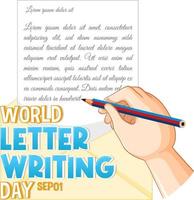 World Letter Writing Day Banner Design vector