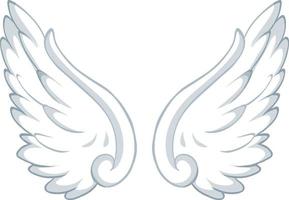 White wings isolated on white background vector