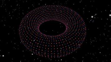 Geometric shape torus flashing in outer space video