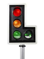 traffic light isolated on white background photo