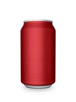 Aluminum white can mockup isolated on white background. 330ml aluminum soda can mockup photo