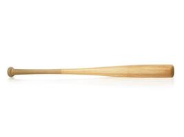 Closeup of baseball bat isolated on white background photo