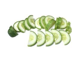 cucumber slice, isolated on a white background photo