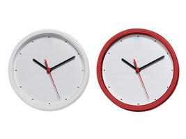 Round wall clock on white background photo