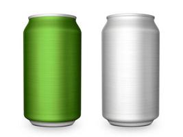 Aluminum cans on white background For design photo