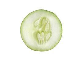 cucumber slice, isolated on a white background photo