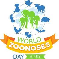 World zoonoses day banner design vector