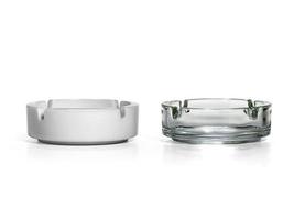 Two ashtrays isolated on white background photo