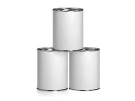 White Blank Tincan Metal Tin Can, Canned Food. Ready For Your Design photo