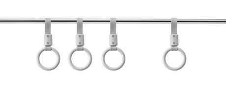 hand handle loop in the subway. isolated on white background photo