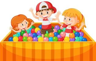 Children playing in the ball pit vector