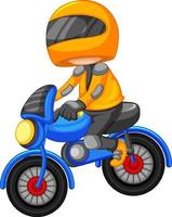 A motocross racer cartoon on white background vector