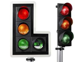 traffic light isolated on white background photo