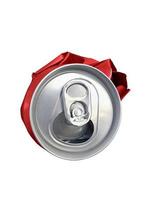 Compressed cans isolated on a white background photo