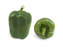 Green bell pepper isolated on white background photo