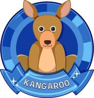 Cute kangaroo cartoon badge vector